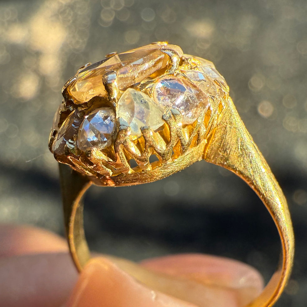 Miniatura: ~FIRDAUS~ antique rose cut diamond ring 