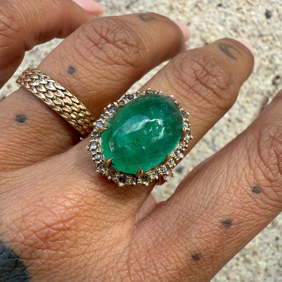 Thumbnail: ~JALPARI~ spectacular emerald cabochon ring
