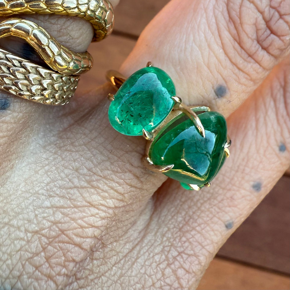 Miniatura: ~OYA~ Large trilogy emerald nugget ring 