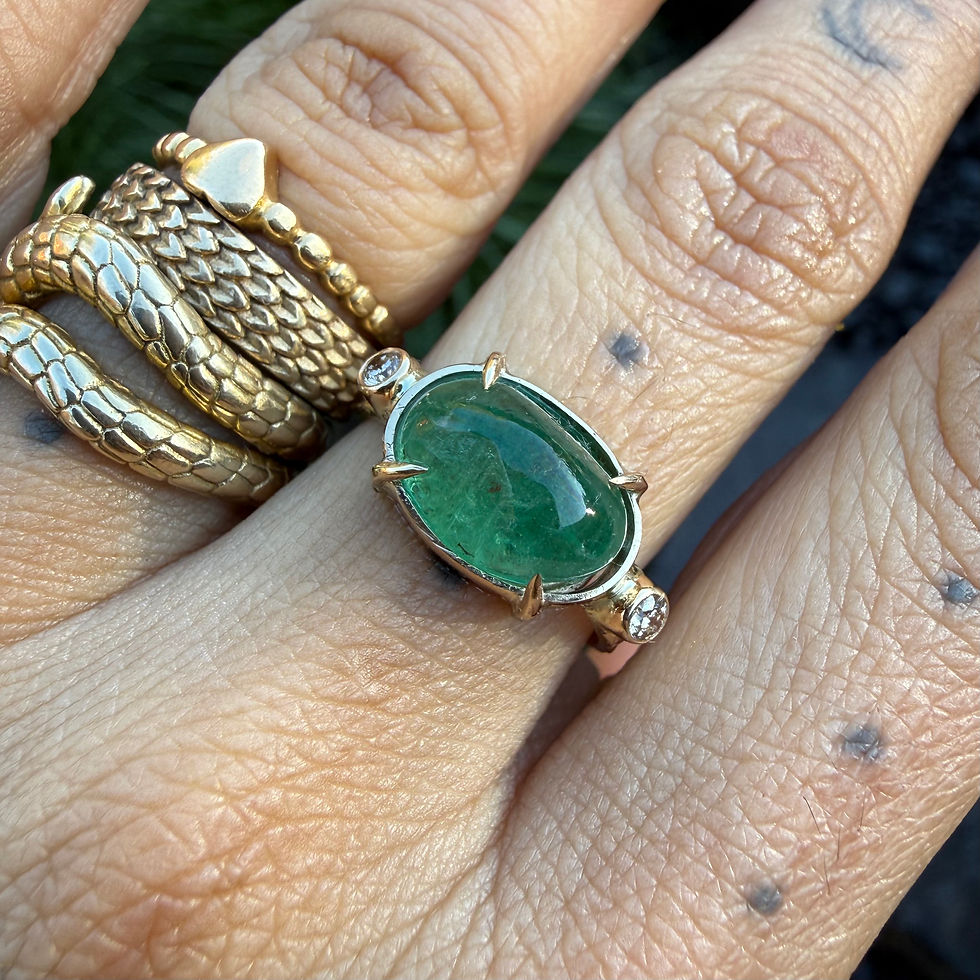Thumbnail: ~TASHI~ Kidney bean emerald ring 
