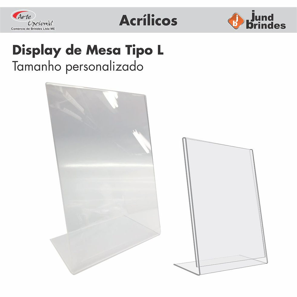 Display Acrílico Tipo L