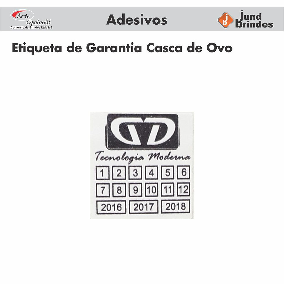 Etiqueta de Garantia Casca de Ovo