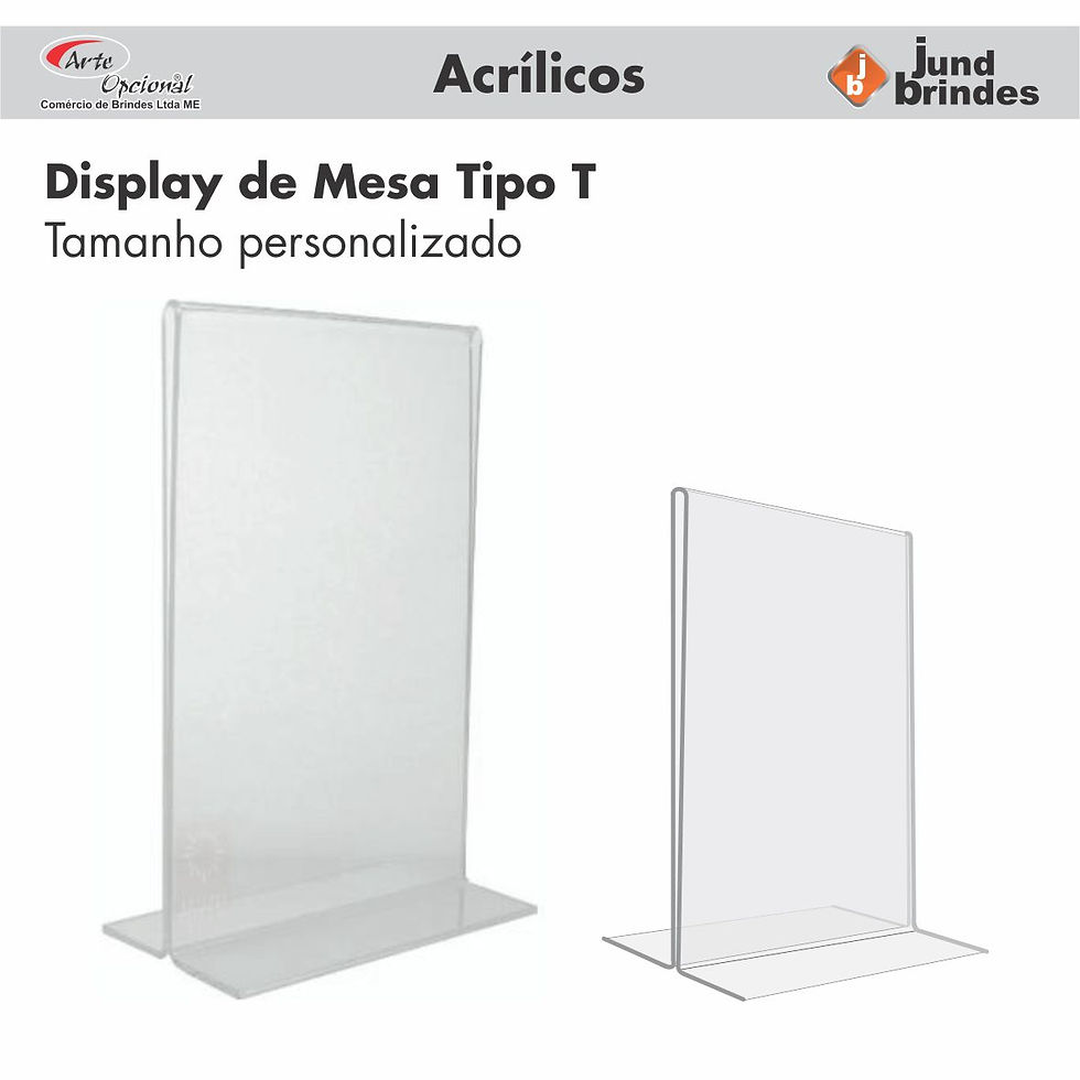 Display Acrílico Tipo T