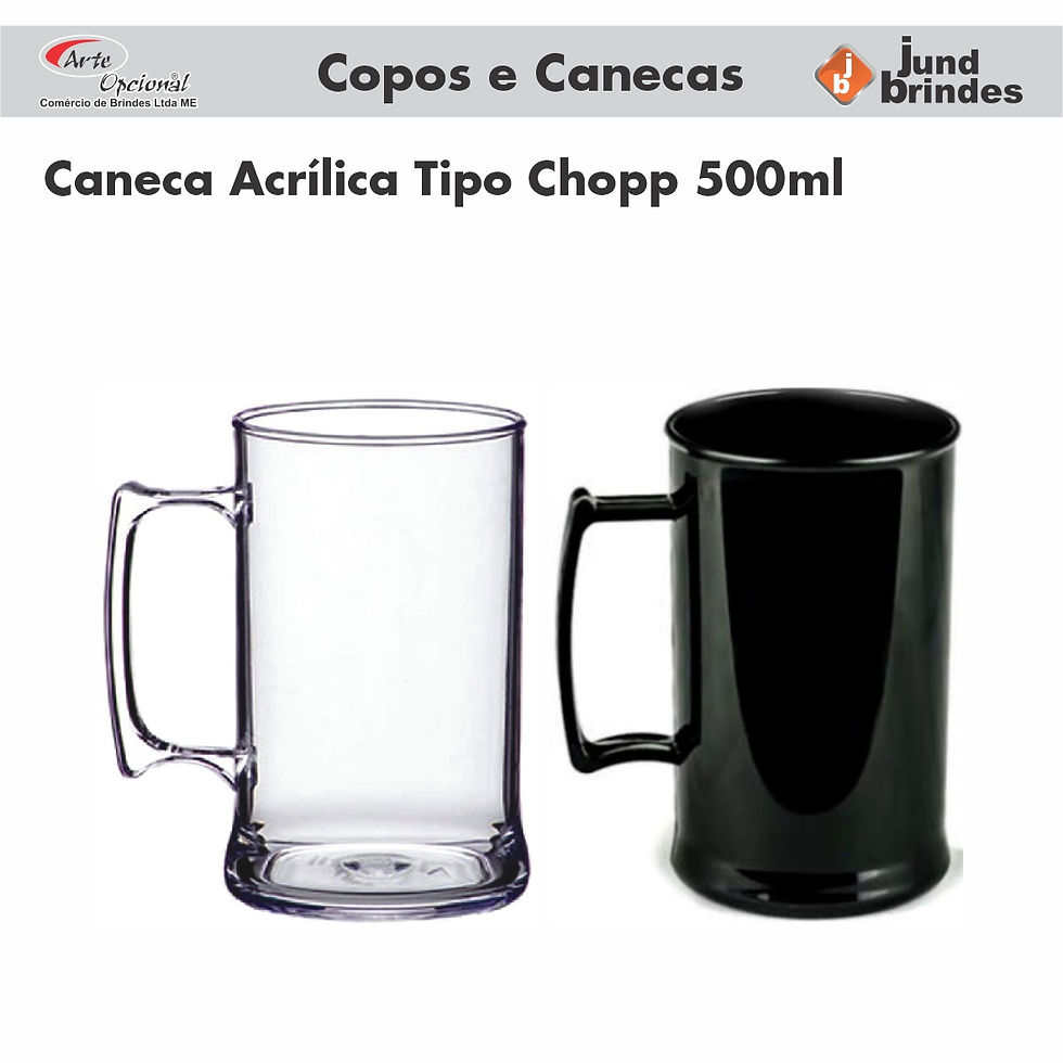 Caneca Acrílica Tipo Chopp 500ml