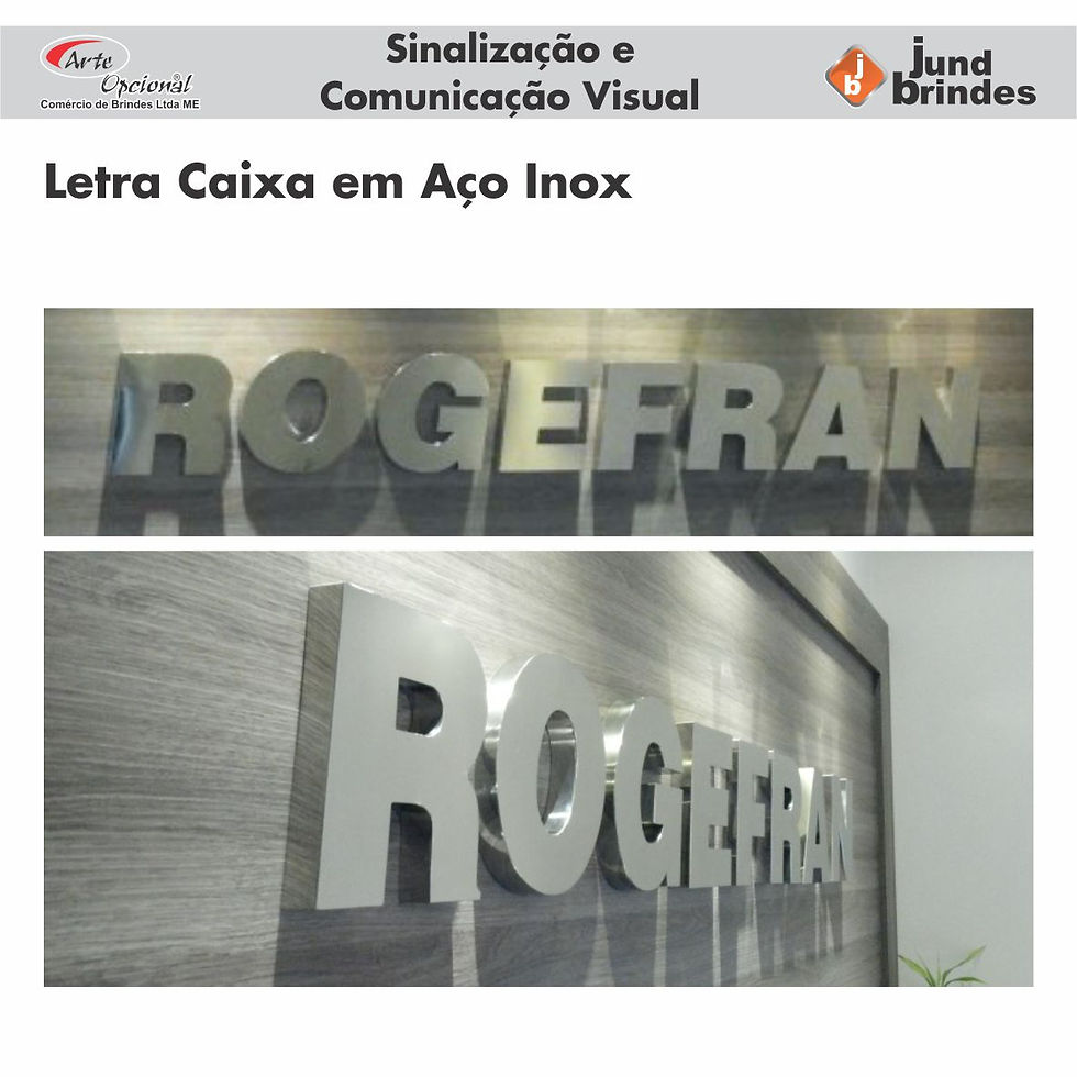 Letra Caixa em Inox