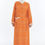 Küçük resim: Turuncu Çıtır Desen Pamuklu Viskon Cepli Ev-Namaz Elbisesi 