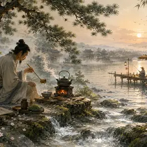 汲江煎茶 Brewing New Season Tea on a Spring Stream