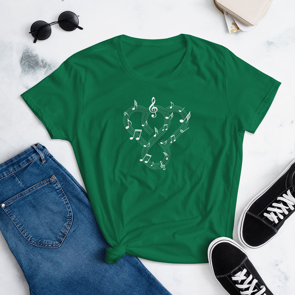 Thumbnail: Thankful "Music Notes" Women's short sleeve t-shirt