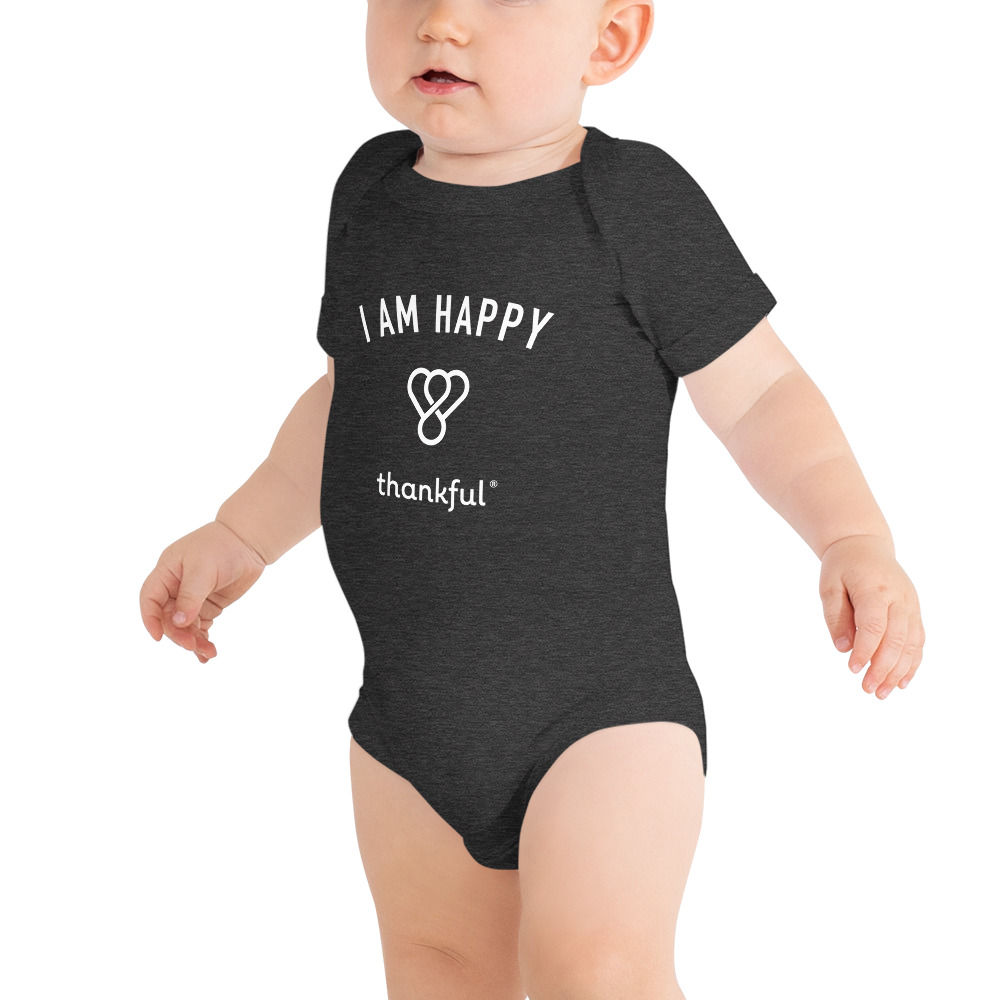 "I am Happy" Baby short sleeve one piece