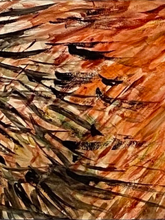 Œuvre de Ghyslain Levy intitulée L’ardeur (sous le domino incarnat) exposée à la Galerie d'art contemporain ‘The Muisca’ à Paris