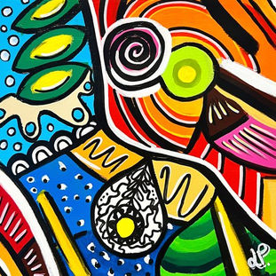 Œuvre de Lutti's Korner intitulée Mind Games à la Galerie d'art contemporain ‘The Muisca’ à Paris