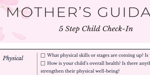 A Fall Activity for Parents - The Five Step Child Check-In