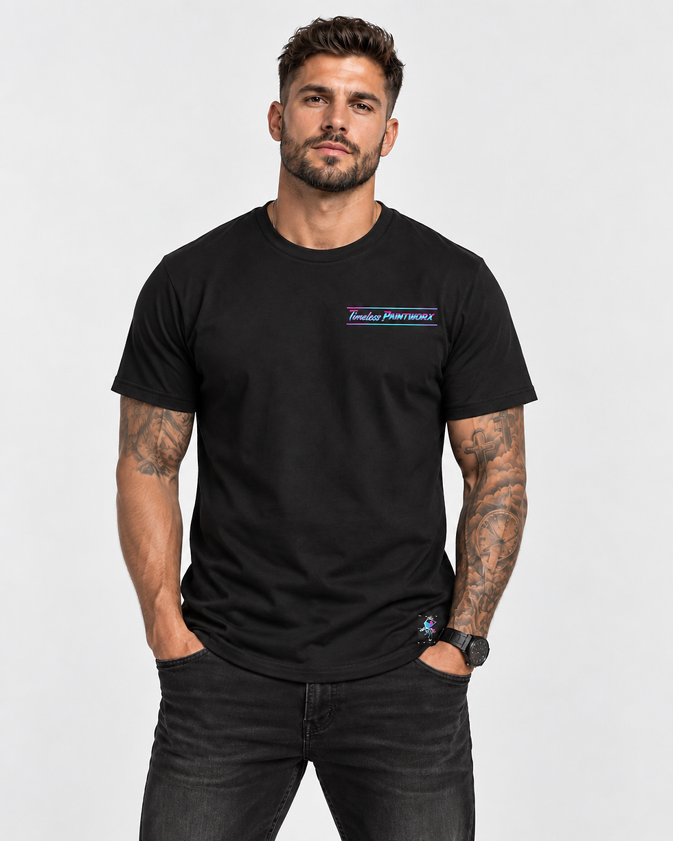 Thumbnail: TIMELESS PAINTWORX PARALELL CURVED HEM TEE - LIMITED ED