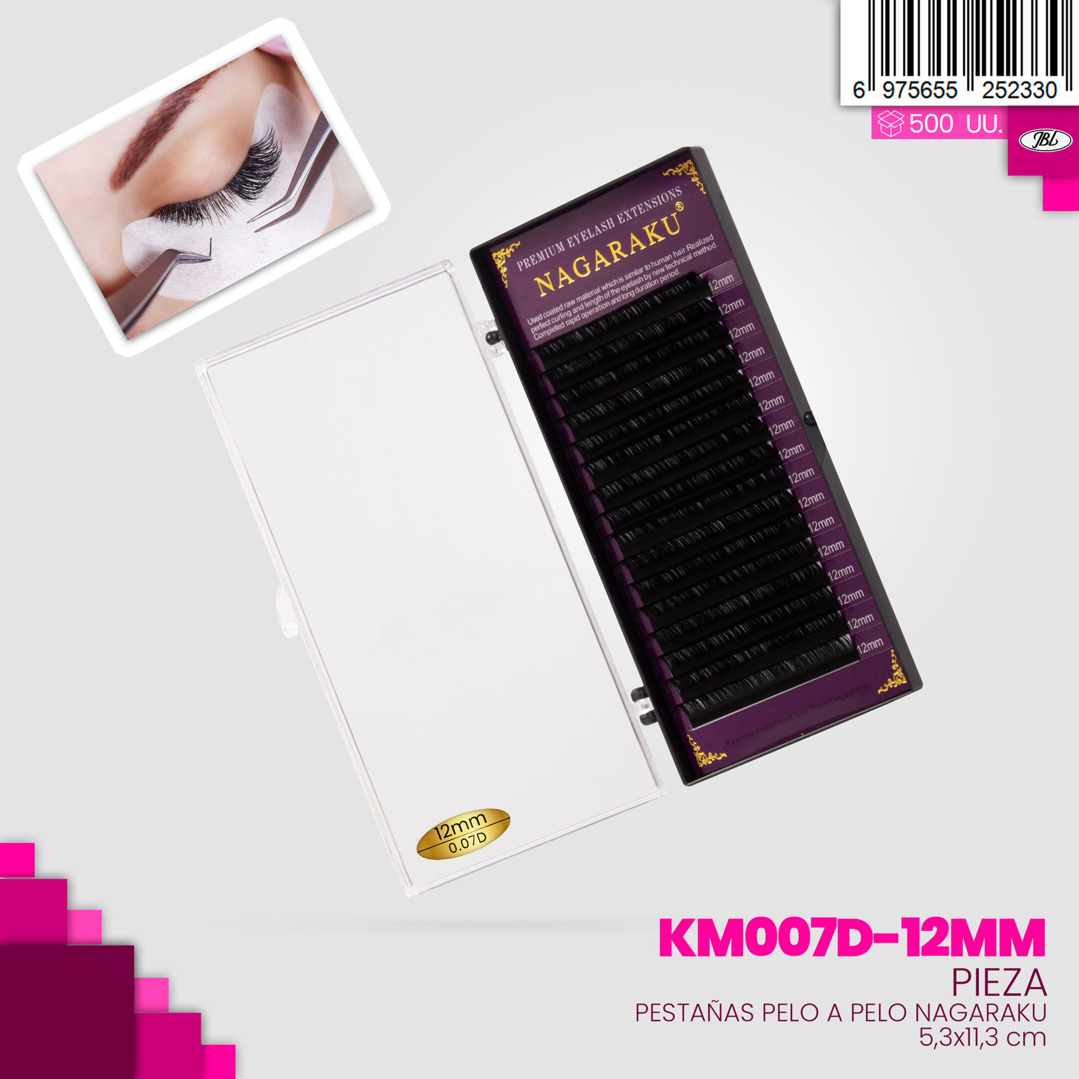 Pestañas Pelo a Pelo Nagaraku 0.07D-12mm - Pieza