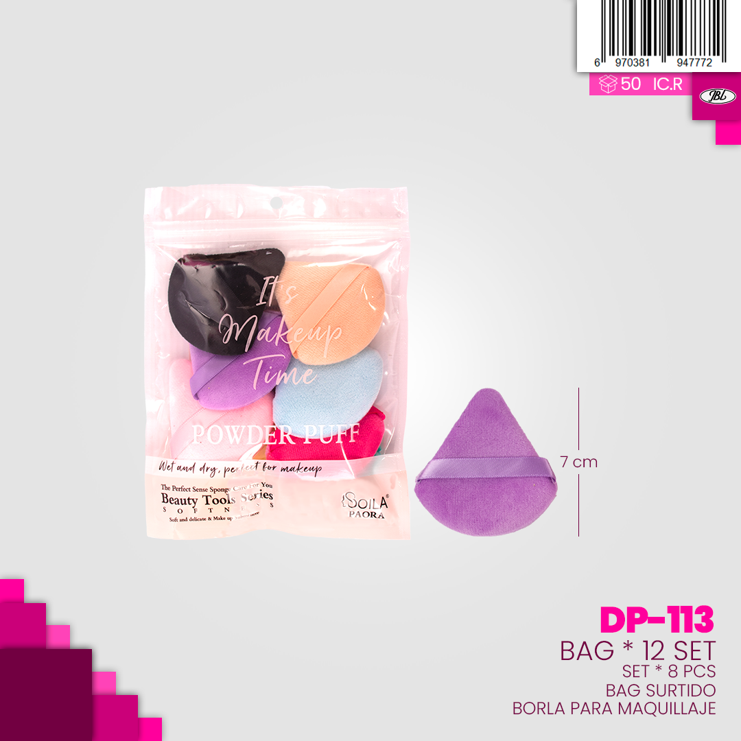 Set de borlas para maquillaje * 8 piezas