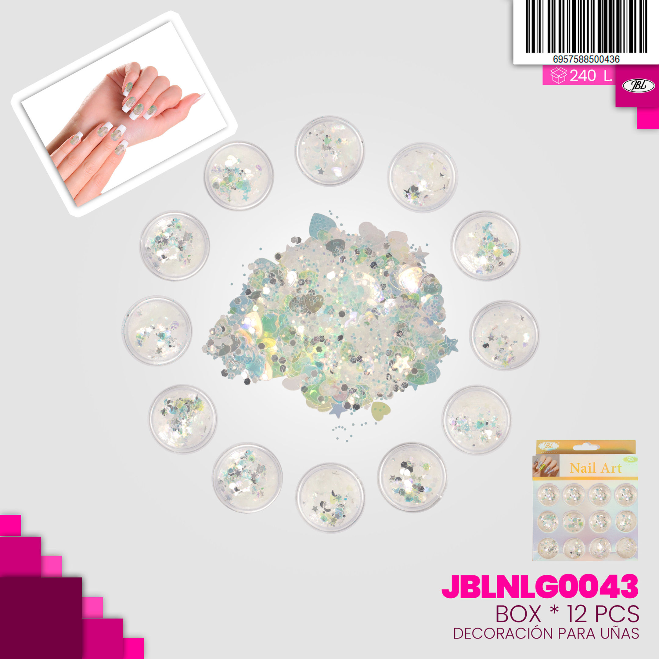 Decoración tornasol para manicure