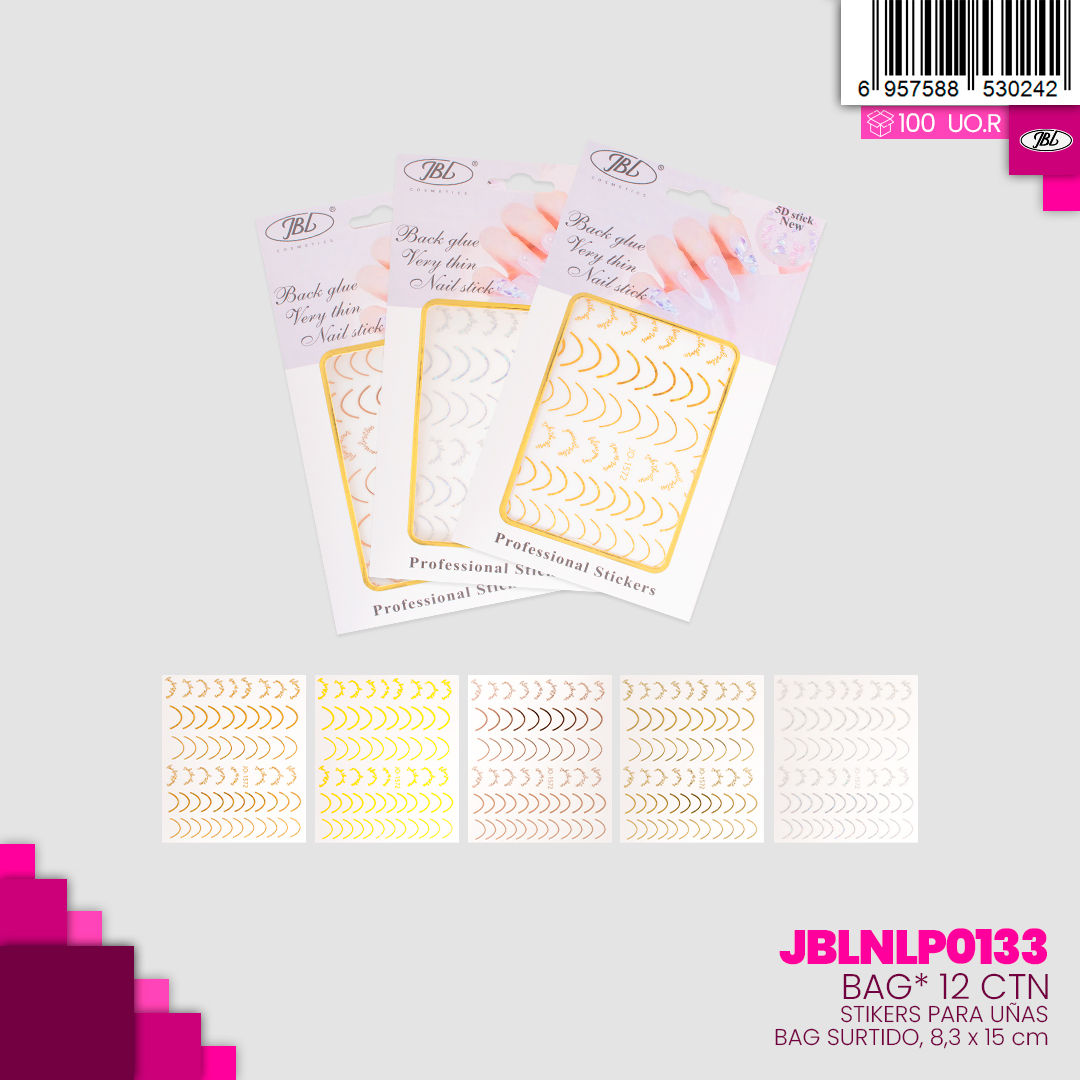 Sticker para decoración de uñas - Bag * 12 cartones