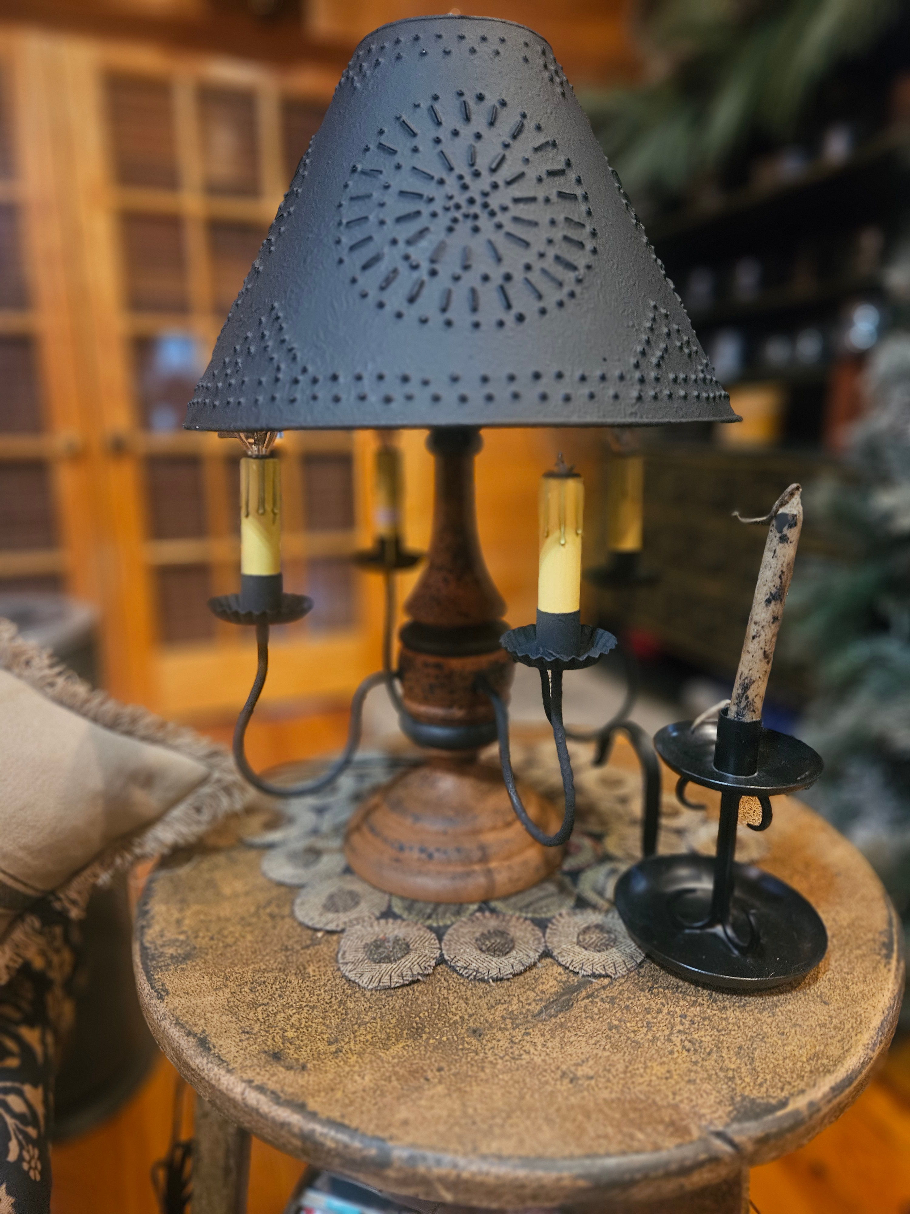 Hartford Woodspun Jamestown Lamp with Textured Black Shade