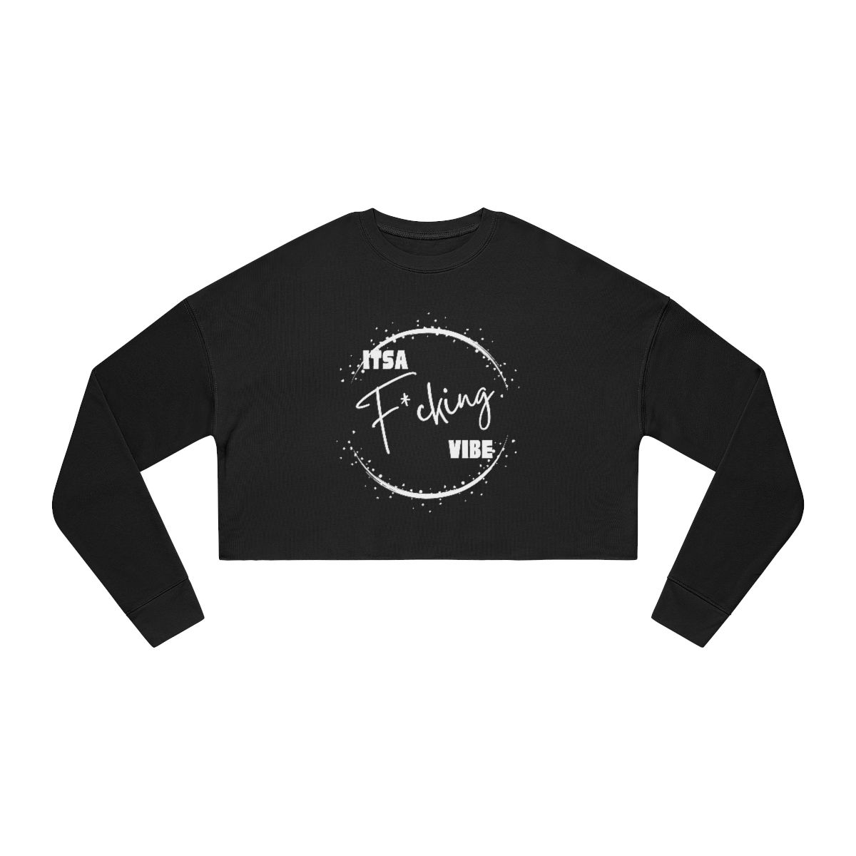 Women's Black Cropped Sweatshirt