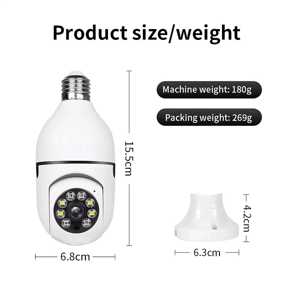 Miniature : Caméra de surveillance automatique WiFi qui se branche dans un socle d'ampoule
