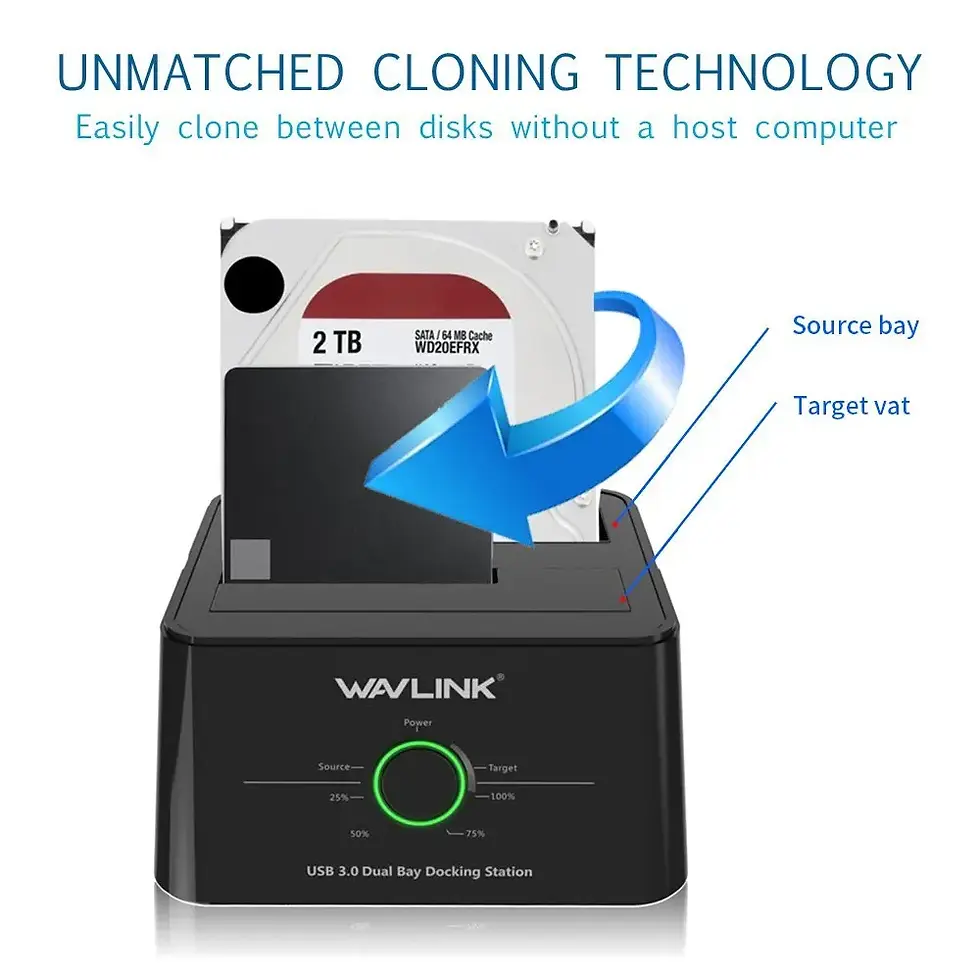 Miniature : Convertisseur et cloneur autonome de disque SATA 2,5" et 3,5" à USB3