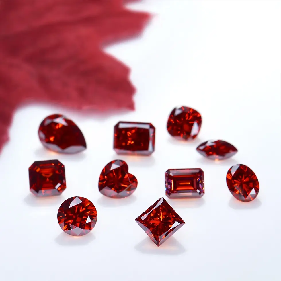 Miniature : Choix de moissanites rouge de plusieurs forme et taille