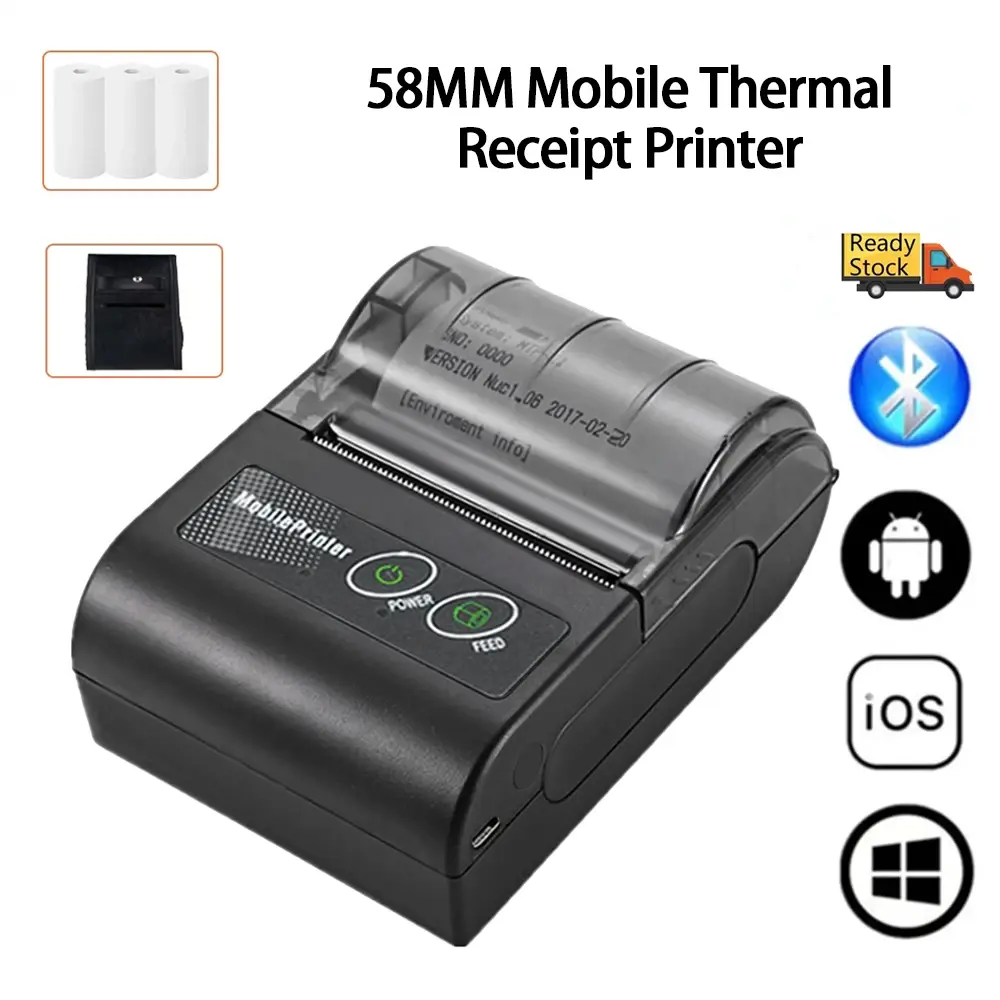 Choix d'ensemble dimprimante thermique portative BT / USB de 58mm
