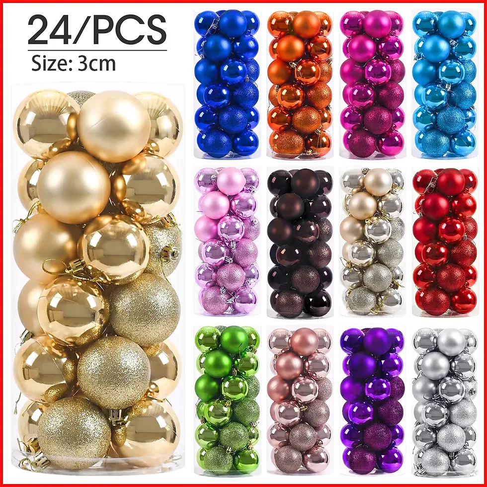 Choix de lots de boules de noël de couleurs variées