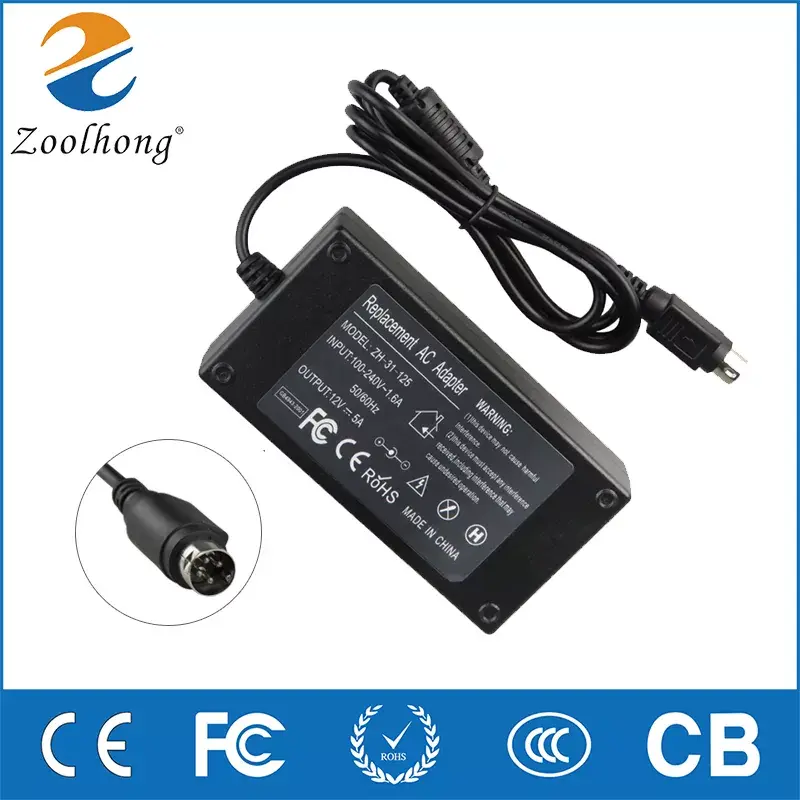 PSU chargeur 12V 5A 60W 4pin pour certain écran, Tv et portable Sanyo