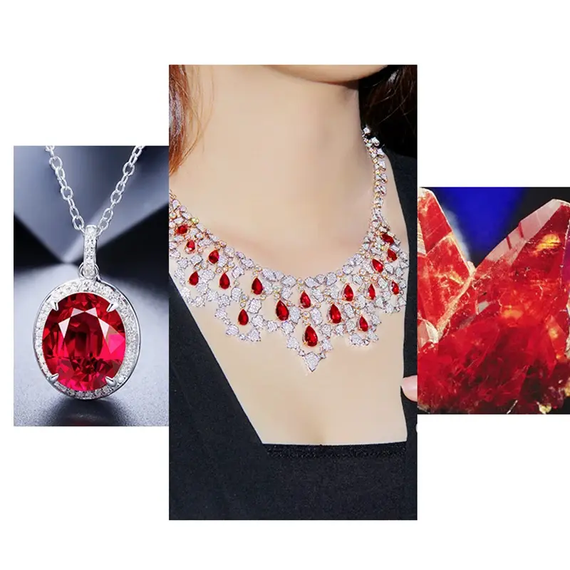 Miniature : Choix de moissanites rouge de plusieurs forme et taille