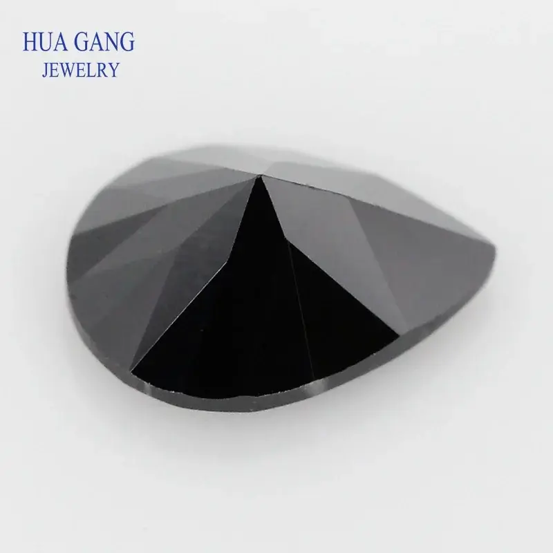 Pierres précieuses spinel naturelles noires   forme poire taille 2x3mm ~ 10x14mm