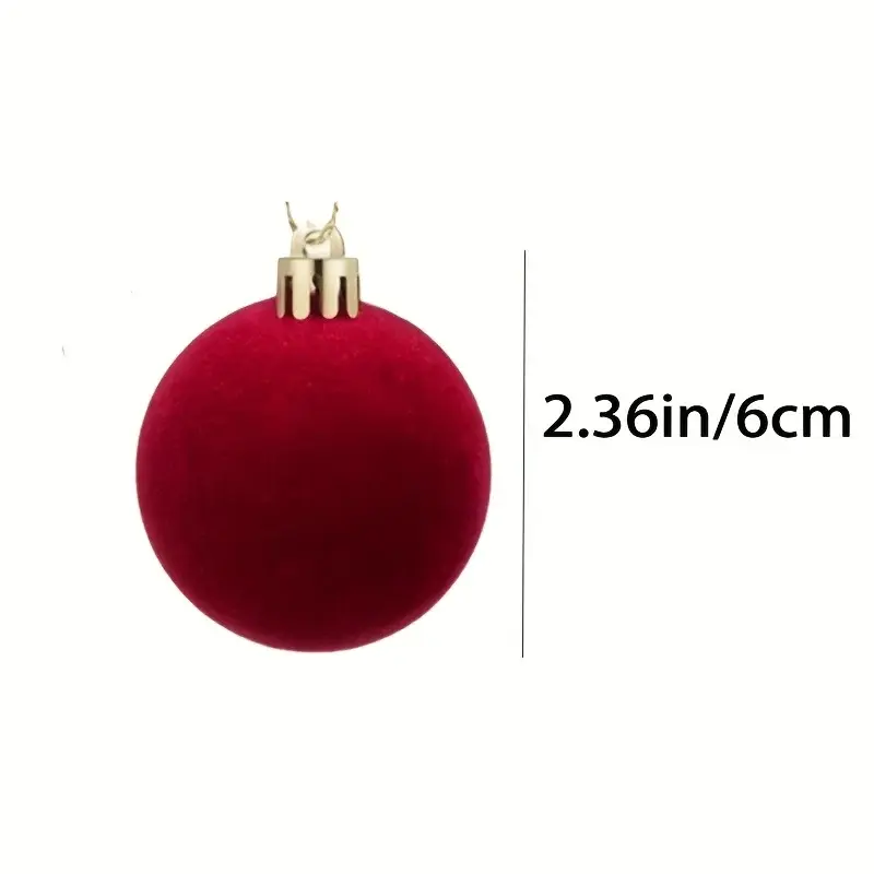 Thumbnail: Ensemble de boule de noël en velours malléable