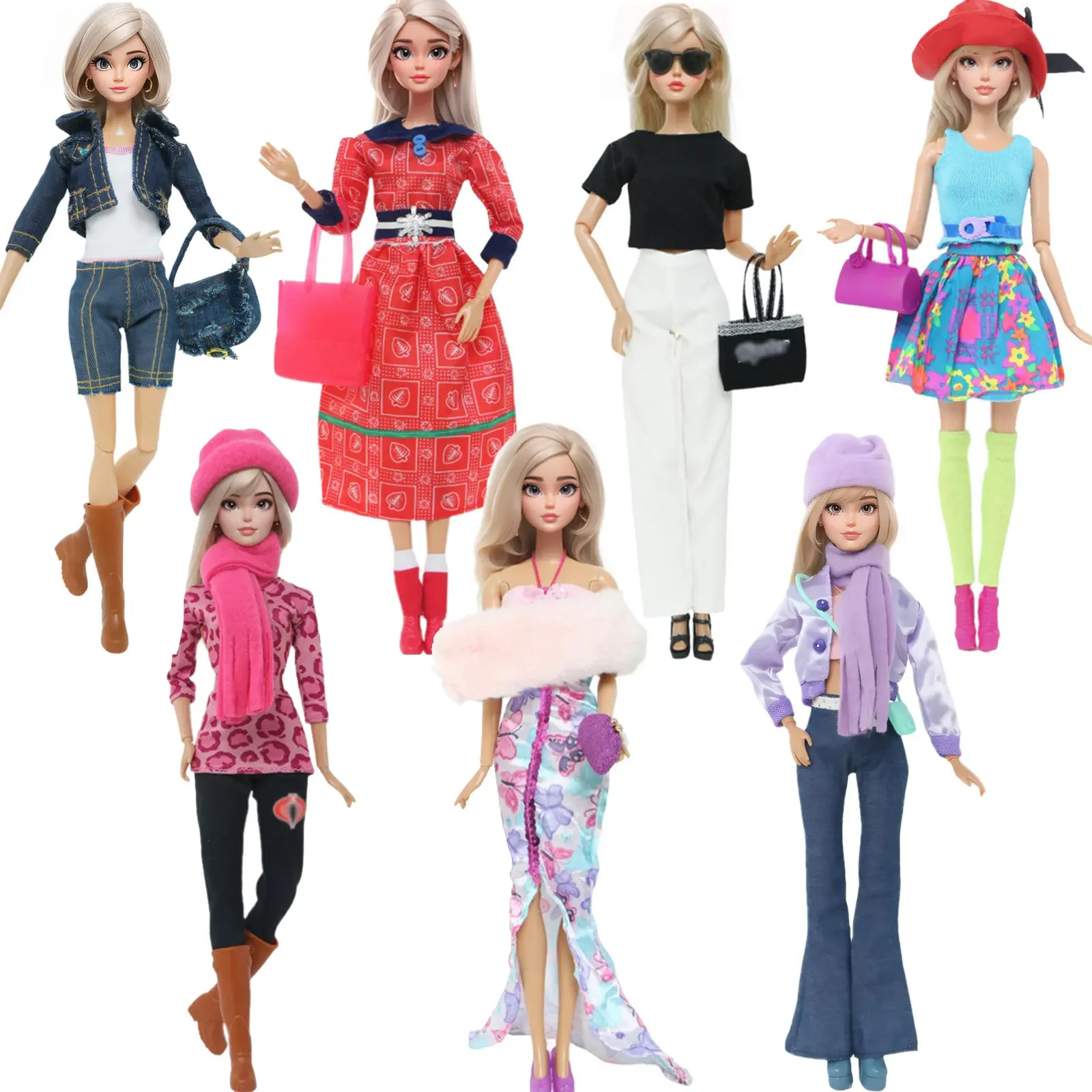 Poupé style Barbie - vêtement et accessoire varié