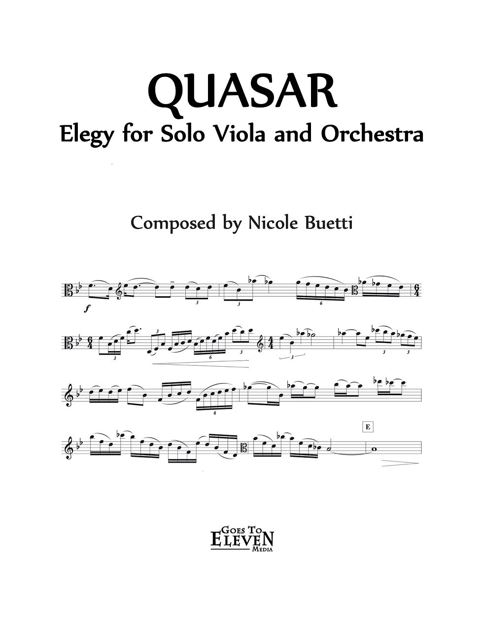 Quasar - Elegy for solo viola and orchestra - ©Nicole Buetti