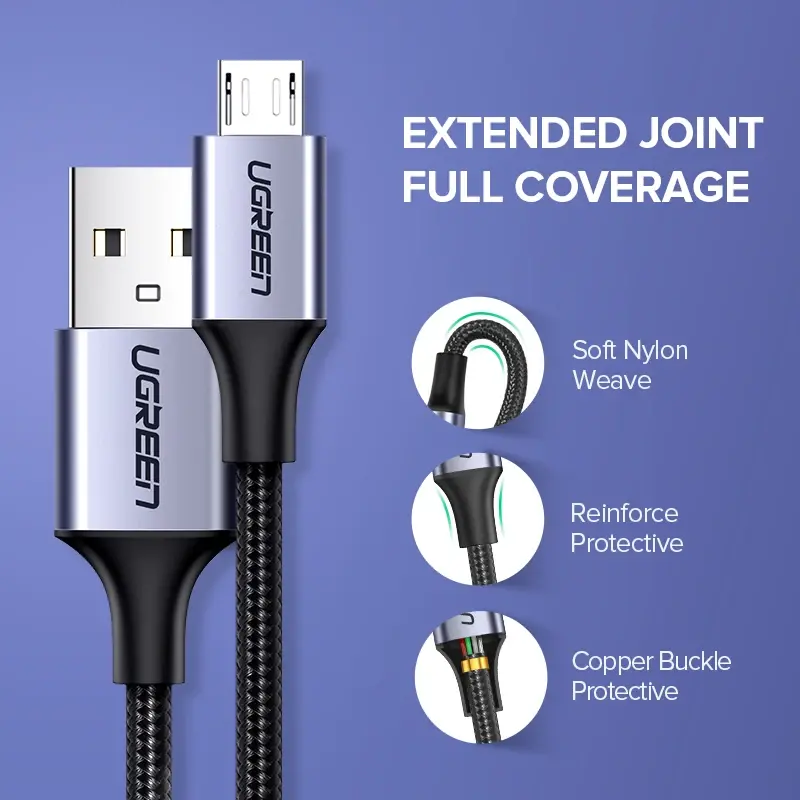 Miniature : Choix de câble a charge rapide MicroUSB a USB-A de 0.5m a 3m et 3 couleurs