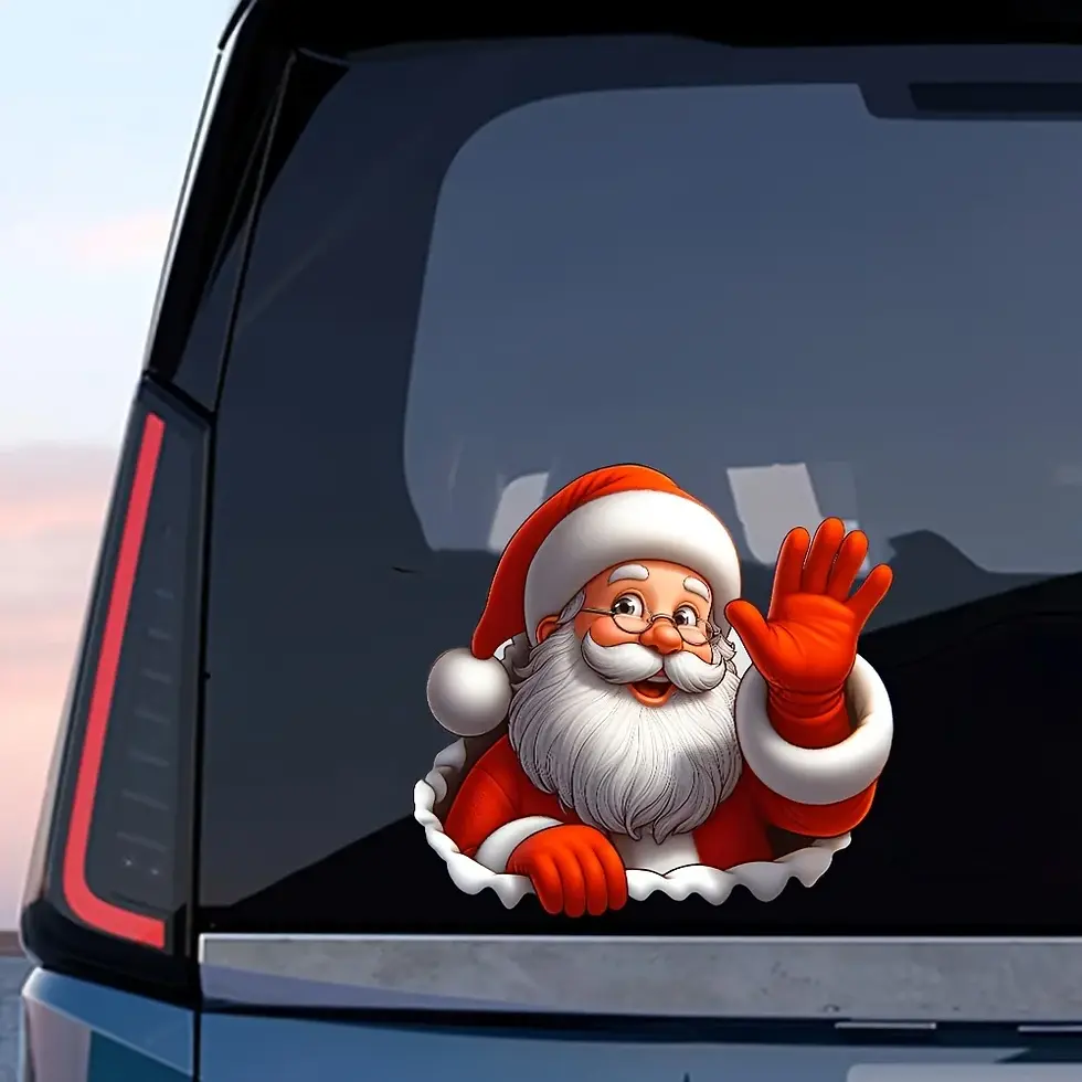 Miniature : Auto collant de père noël pour voiture
