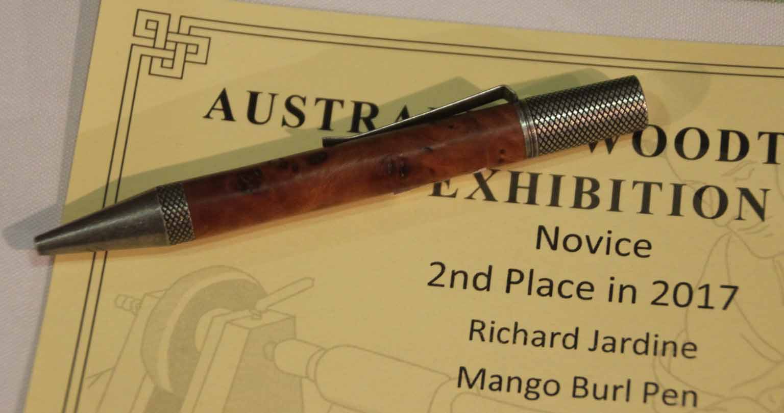 Richard Jardine 2nd place Pen, Mango Burl, Natural oil finish