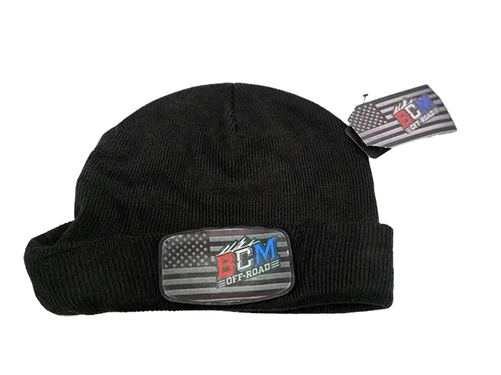 american flag patch on beenie