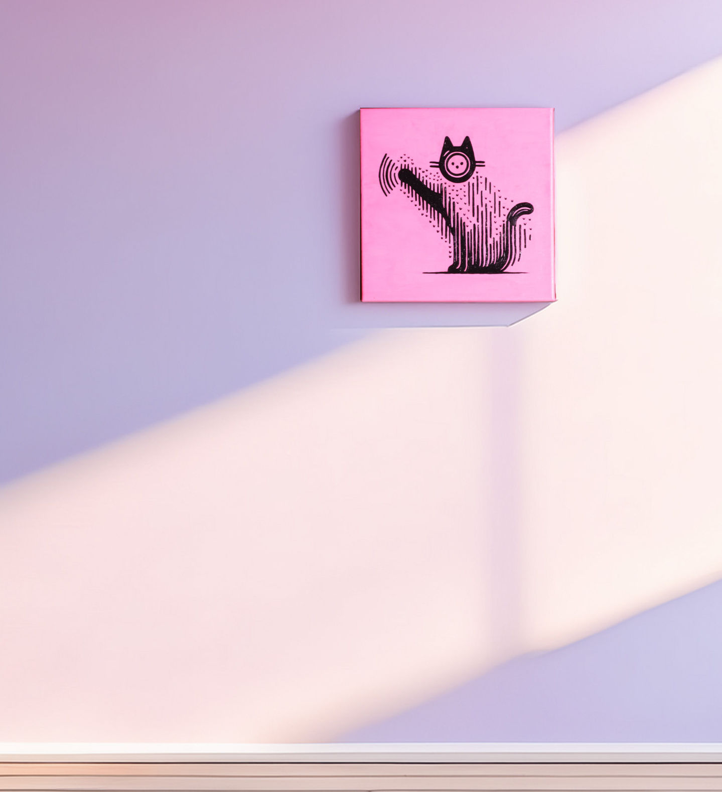 "The Purring Signal" | 30x30 cm | Acrylic on Canvas