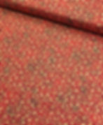 Christmas Gold Metallic Florals 100% Cotton Red Flat Front View