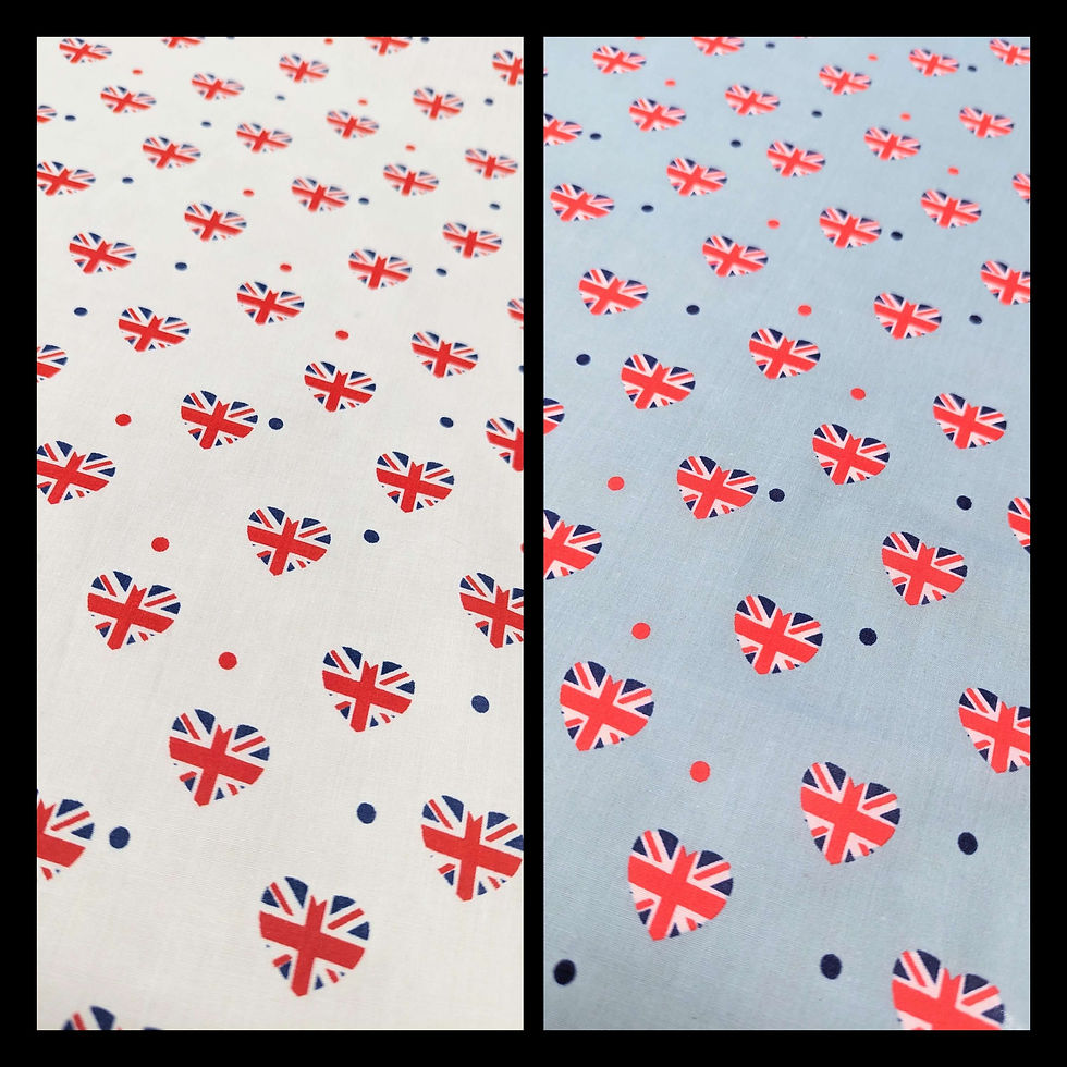 Hearts & Dots Union Jack PolyCotton Both Colour Variants