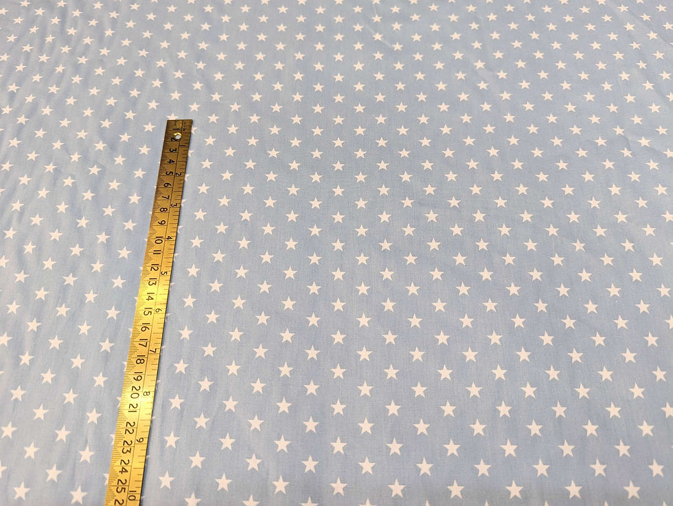 Thumbnail: White Stars 100% Cotton - Grey, Pale Pink & Baby Blue
