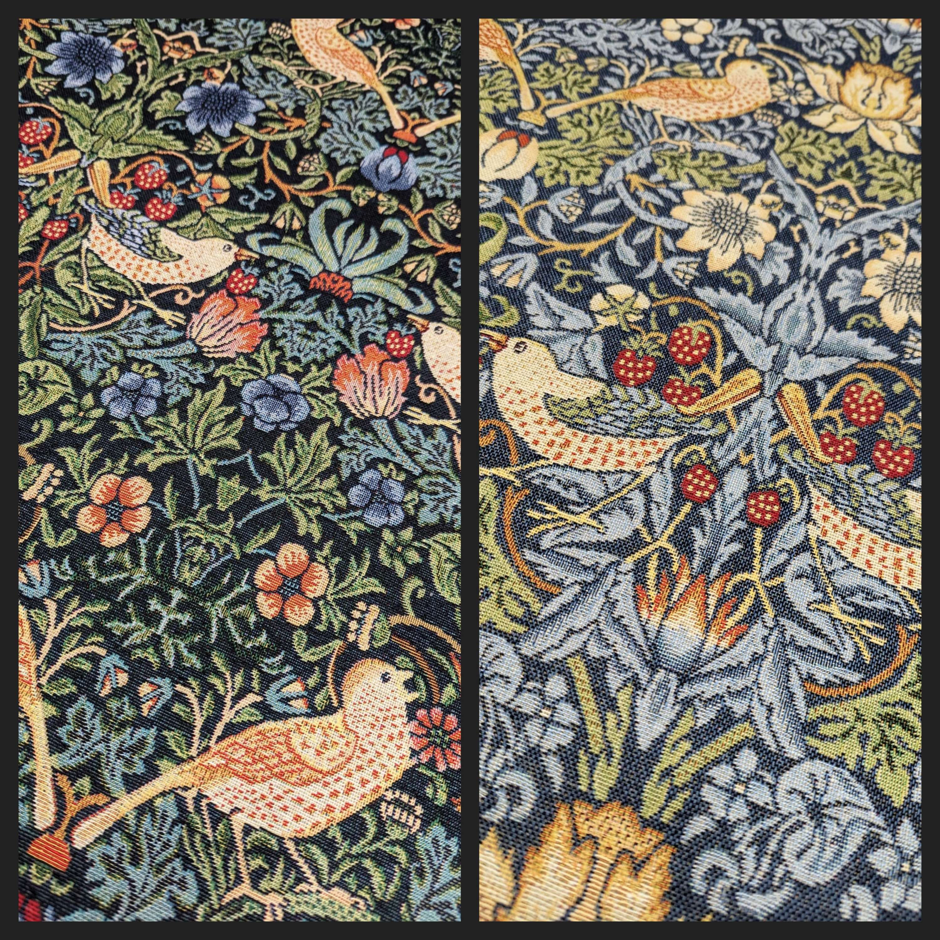 William Morris "Strawberry Thief" Tapestry Both Colour Variants