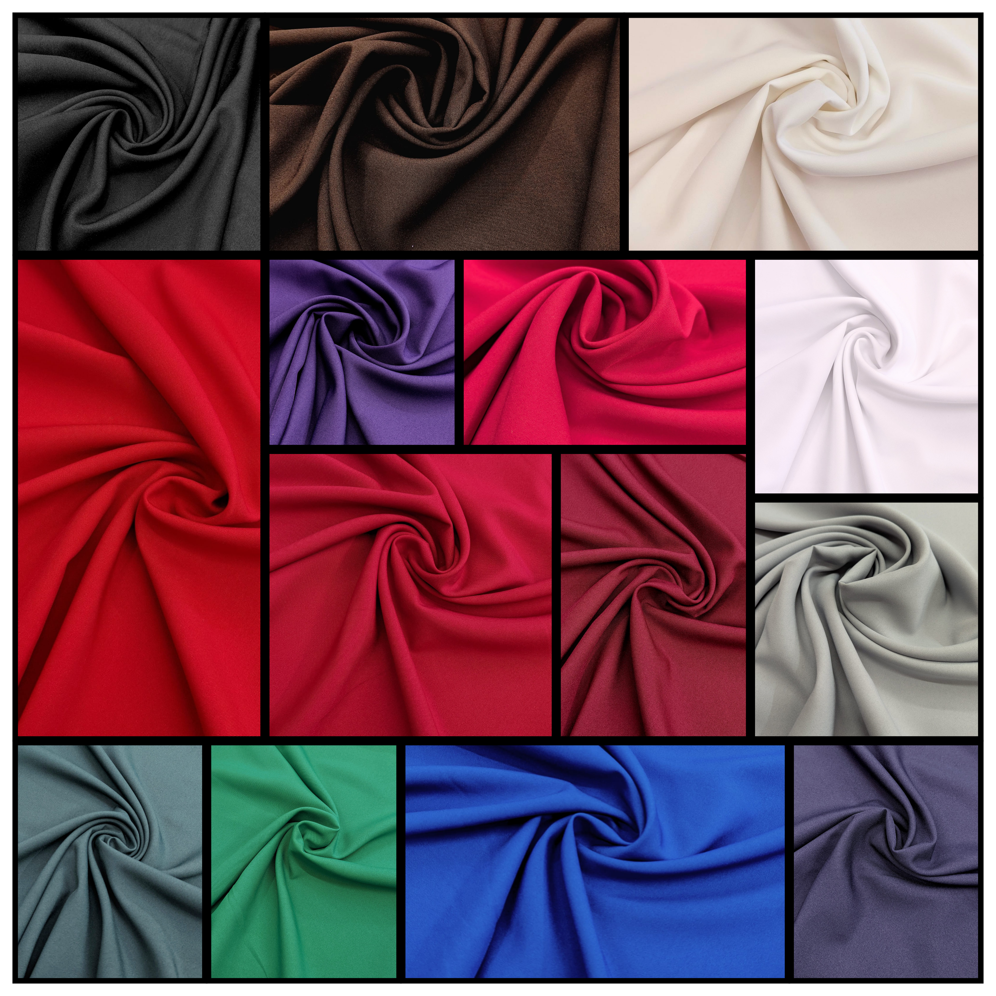 Polyester Bi-Stretch Fabric All 14 Colour Variants