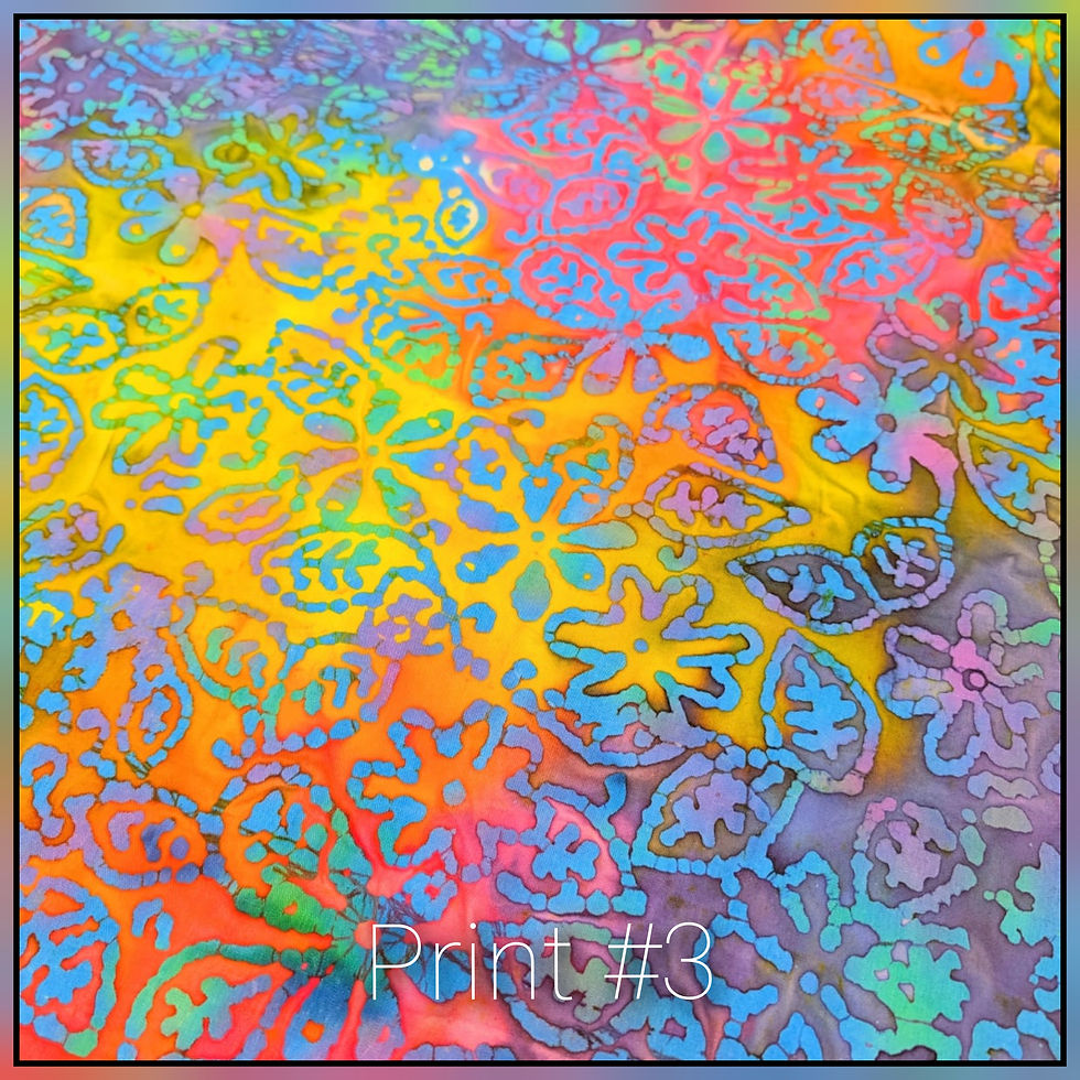 Thumbnail: Hand Printed Batiks 100% Cotton Print 3 Flat Front View