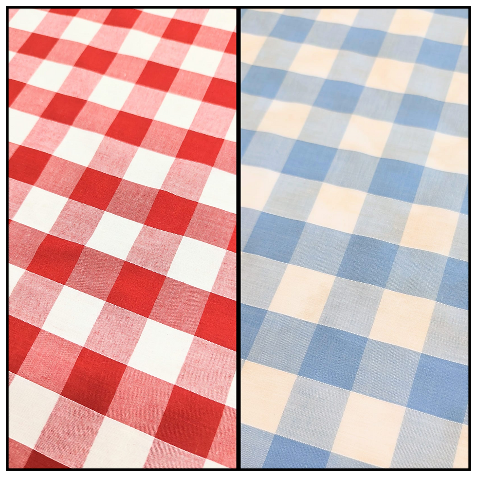 1"/25mm Woven Corded PolyCotton Gingham Both Colour Variants