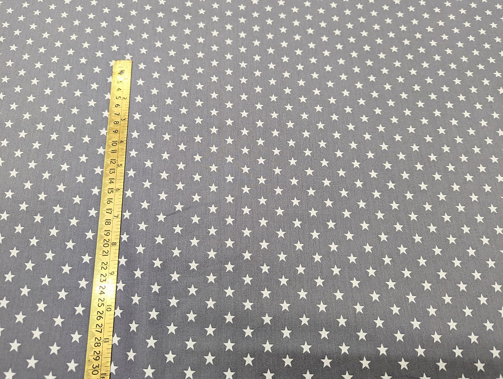Thumbnail: White Stars 100% Cotton - Grey, Pale Pink & Baby Blue