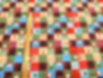 Christmas Santa Patchwork PolyCotton Flat Front View with Ruler
