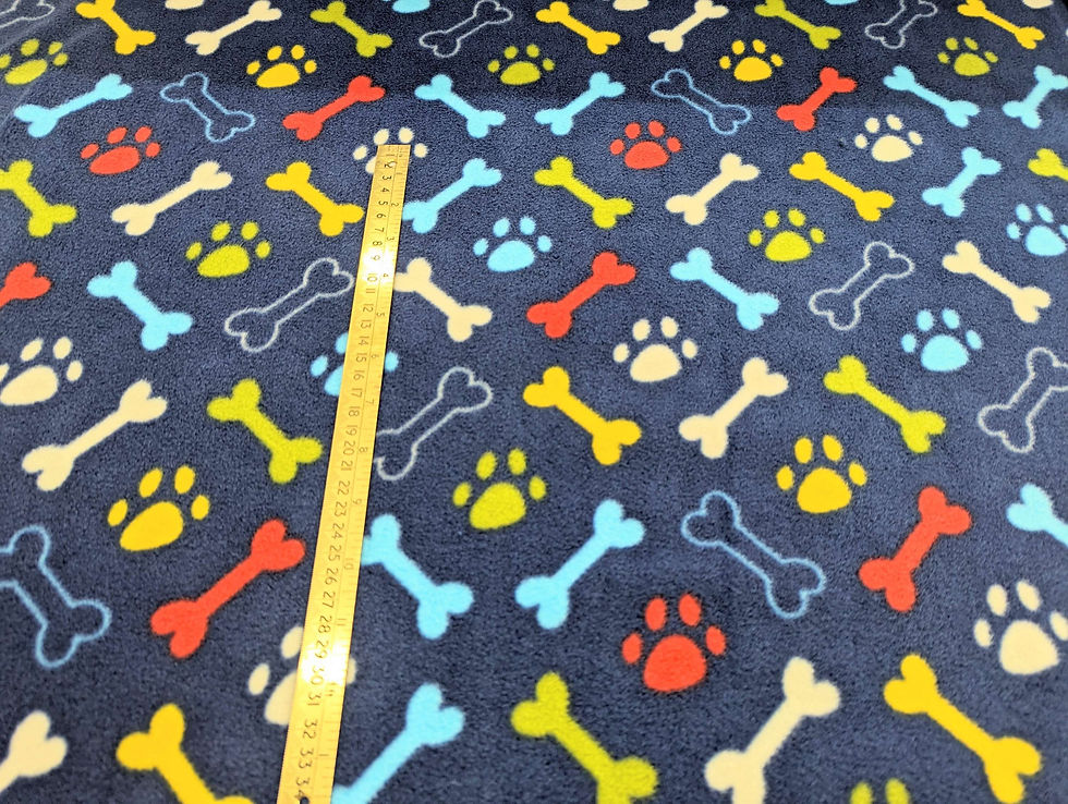 Thumbnail: Royal Paws & Bones Polar Fleece Flat Front View with Ruler