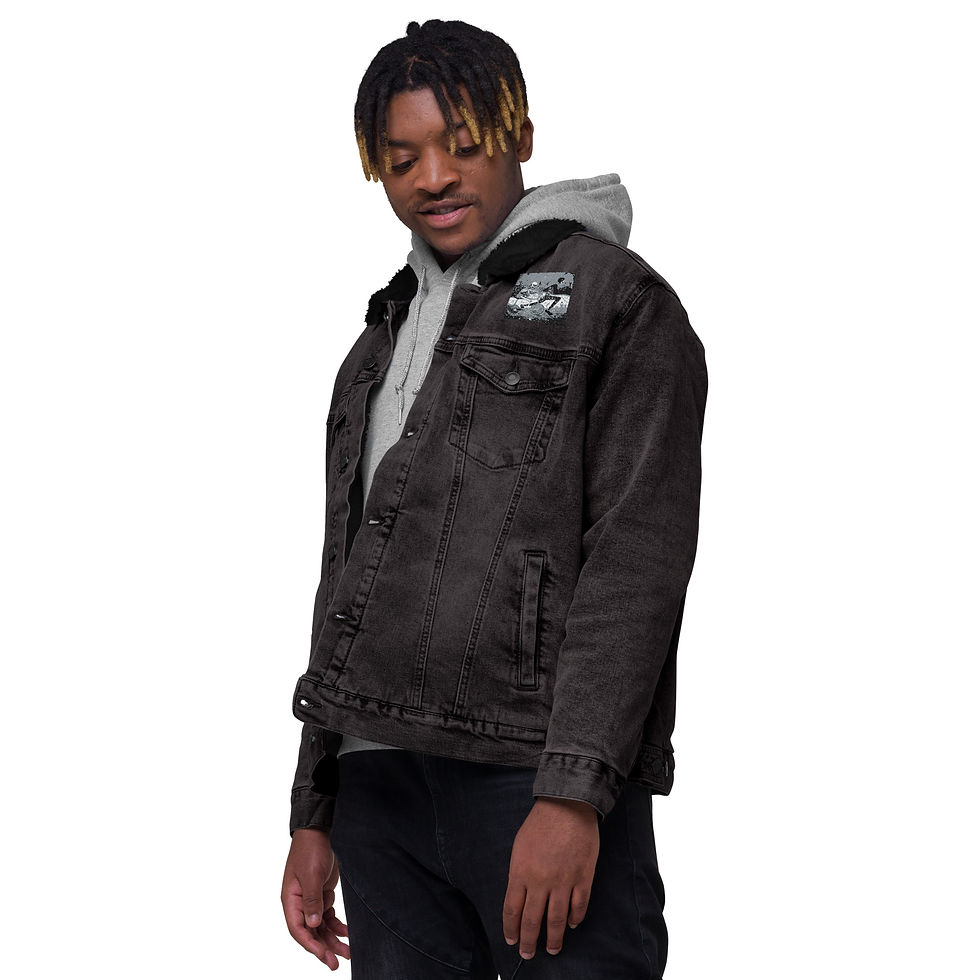 Thumbnail: Unisex denim sherpa jacket